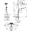 Душевая система Hansgrohe Croma Select S Showerpipe 280 1jet с термостатом черный матовый/хром- Фото 2